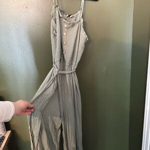 Hayden Light Green Buttoned Jumpsuit